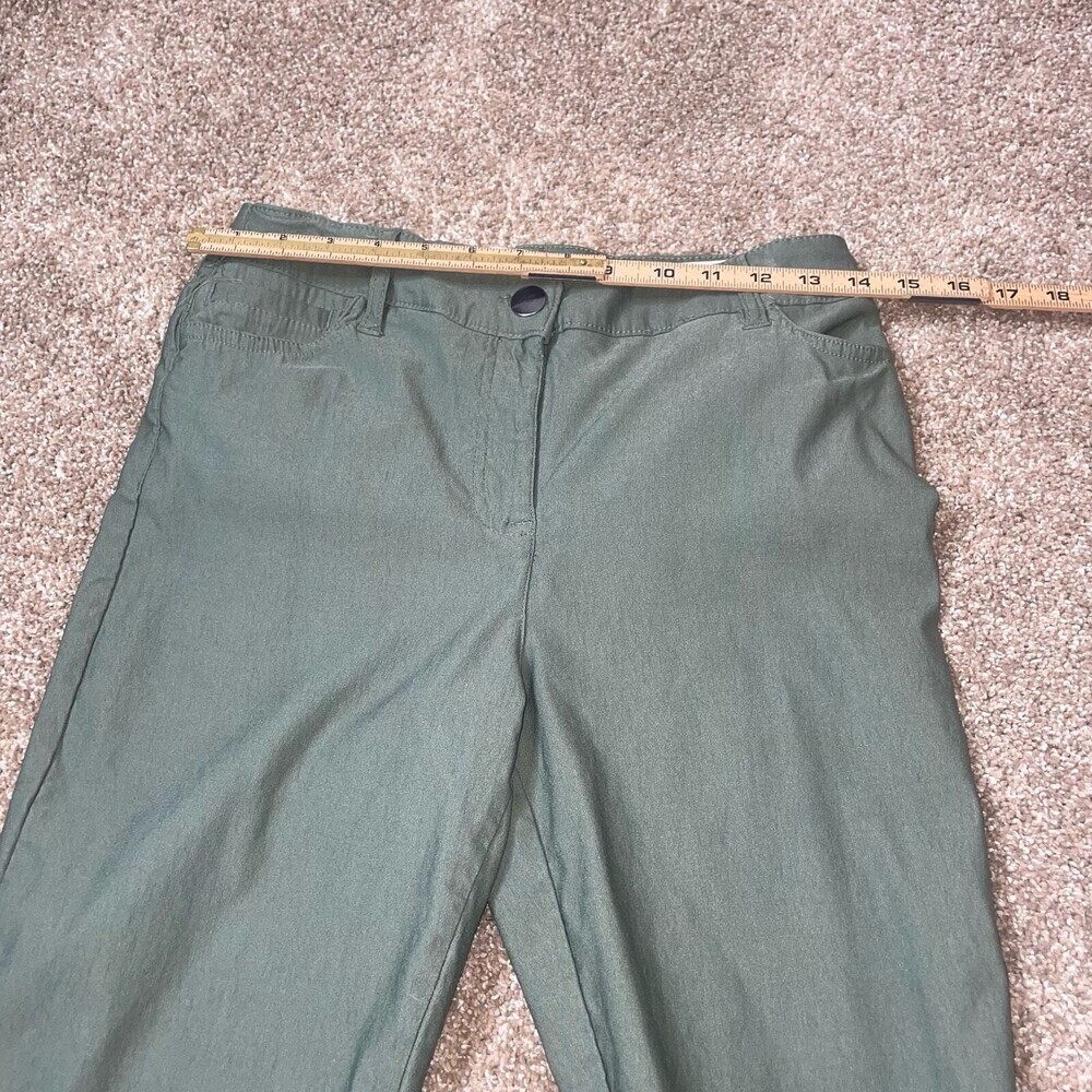 Nanette Lepore pants stretch olive green straight leg business SZ 8 comfort - Picture 8 of 11